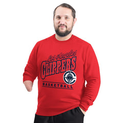 LA Clippers G-III Sports by Carl Banks Adaptive Headliner Fleece Crewneck Sweatshirt Red