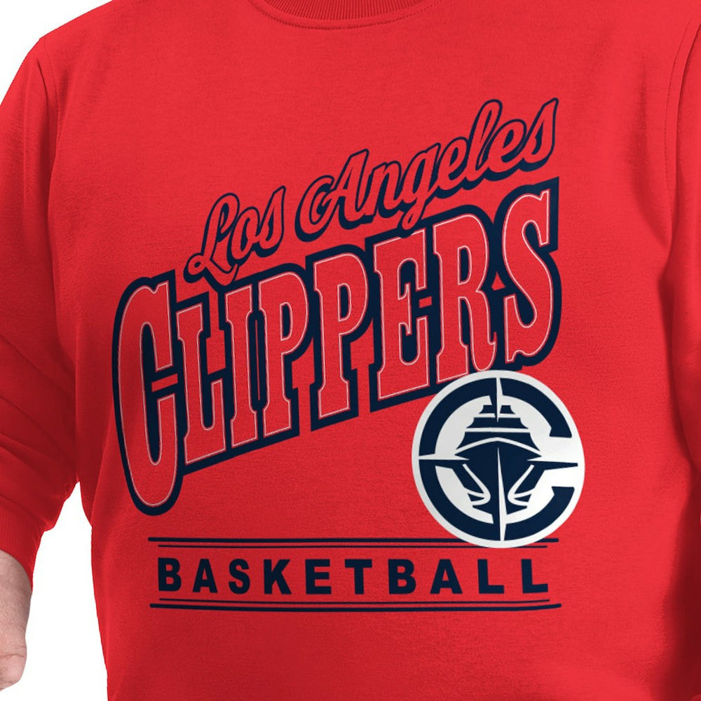LA Clippers G-III Sports by Carl Banks Adaptive Headliner Fleece Crewneck Sweatshirt Red