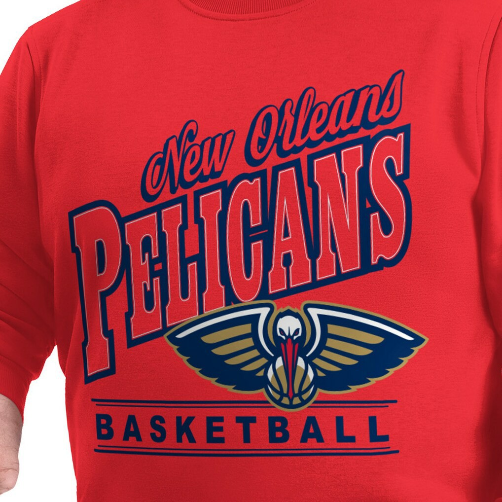 New Orleans Pelicans G-III Sports by Carl Banks Adaptive Headliner Fleece Crewneck Sweatshirt Red