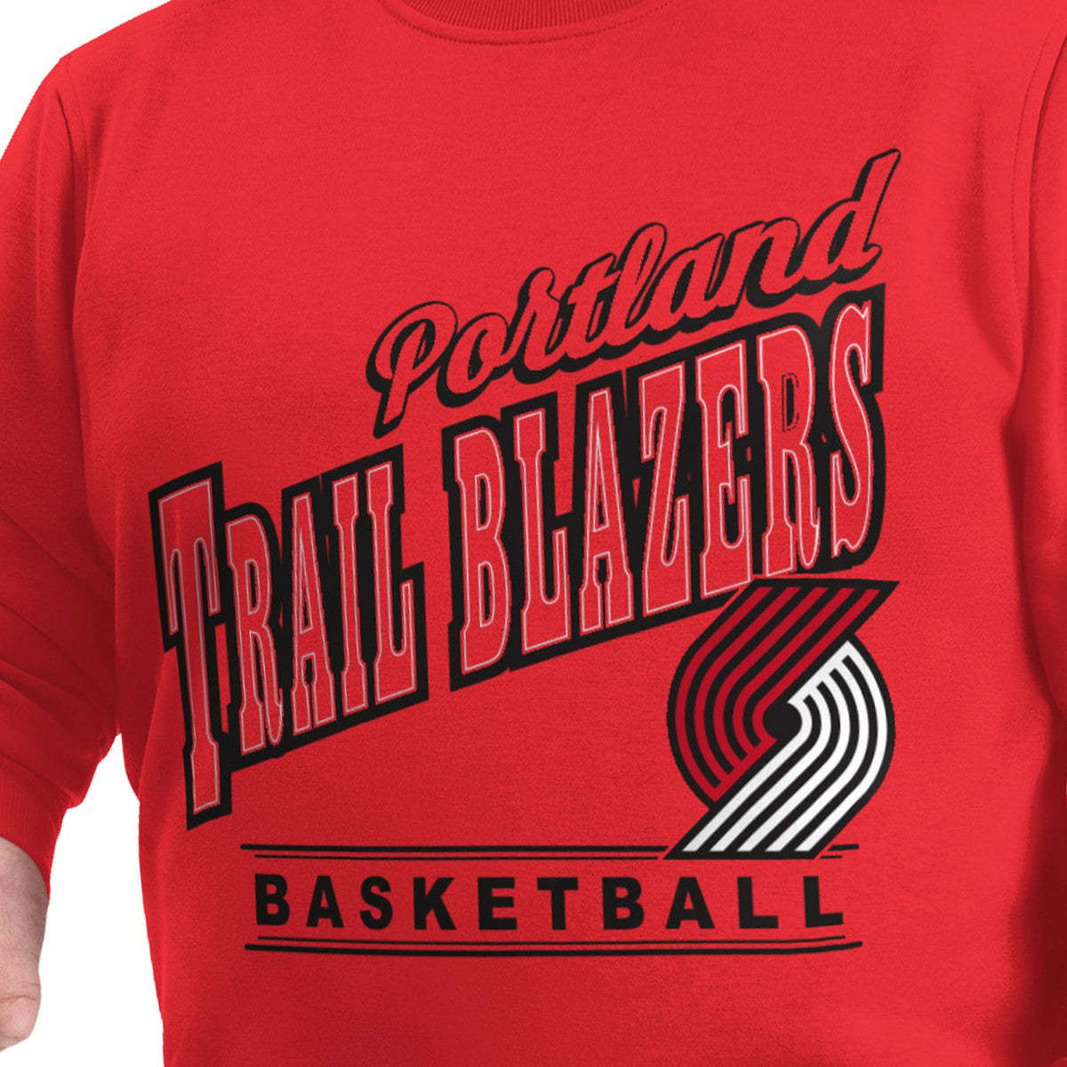 Portland Trail Blazers G-III Sports by Carl Banks Adaptive Headliner Fleece Crewneck Sweatshirt Red