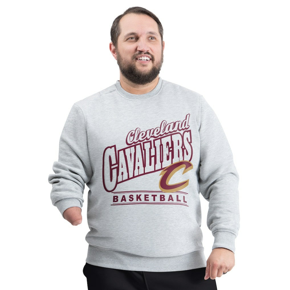 Cleveland Cavaliers G-III Sports by Carl Banks Adaptive Headliner Fleece Crewneck Sweatshirt Gray