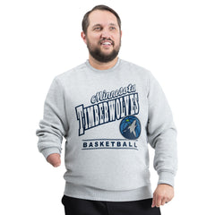 Minnesota Timberwolves G-III Sports by Carl Banks Adaptive Headliner Fleece Crewneck Sweatshirt Gray