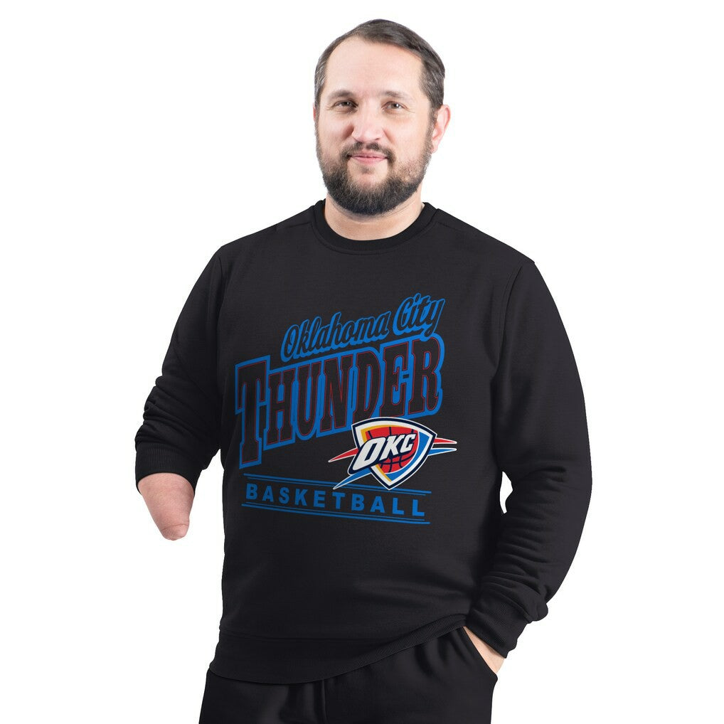 Oklahoma City Thunder G-III Sports by Carl Banks Adaptive Headliner Fleece Crewneck Sweatshirt Black