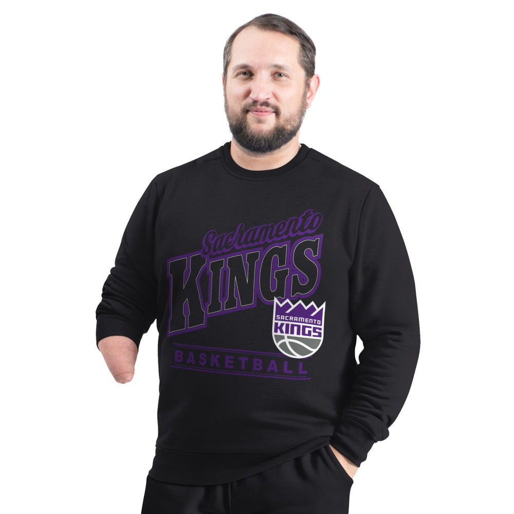 Sacramento Kings G-III Sports by Carl Banks Adaptive Headliner Fleece Crewneck Sweatshirt Black