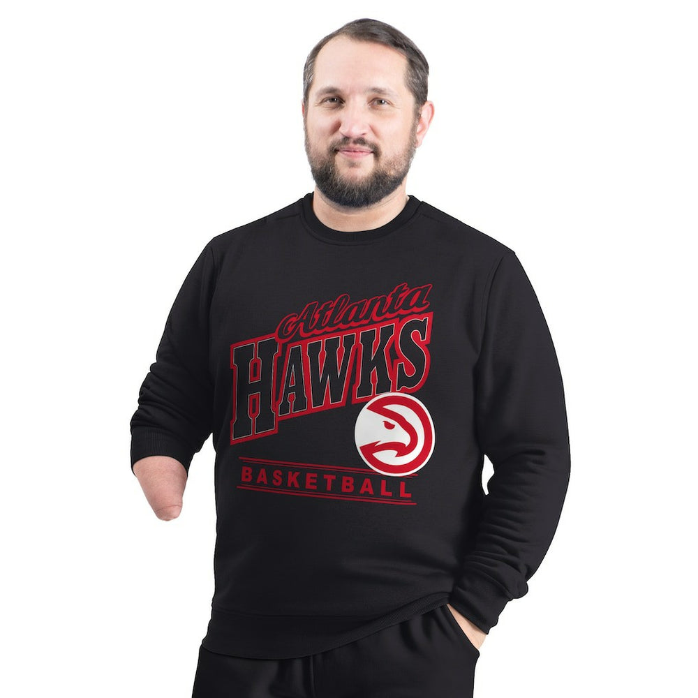 Atlanta Hawks G-III Sports by Carl Banks Adaptive Headliner Fleece Crewneck Sweatshirt Black