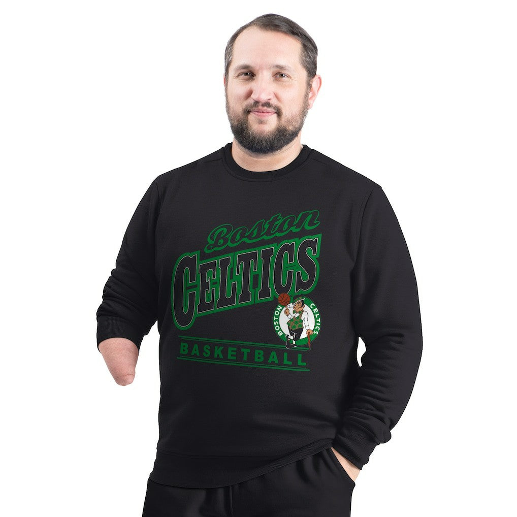 Boston Celtics G-III Sports by Carl Banks Adaptive Headliner Fleece Crewneck Sweatshirt Black