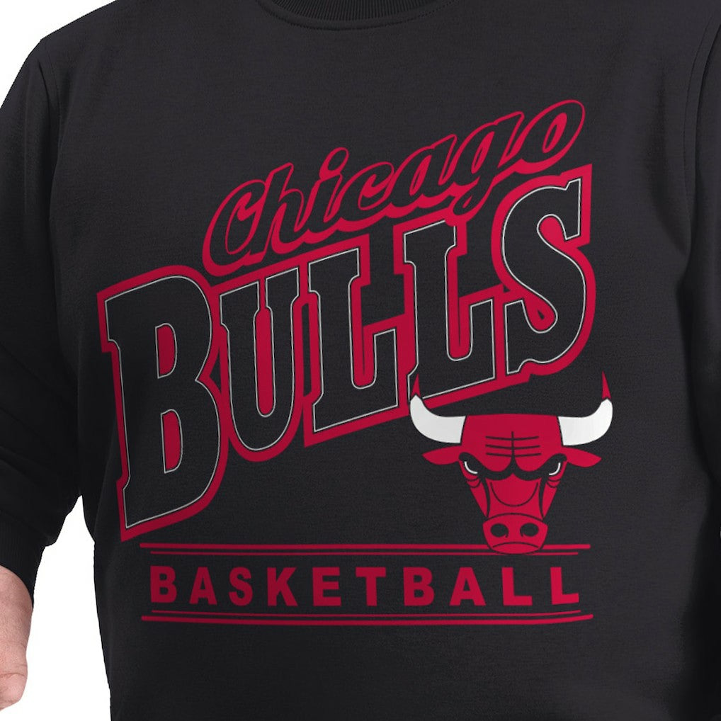 Chicago Bulls G-III Sports by Carl Banks Adaptive Headliner Fleece Crewneck Sweatshirt Black