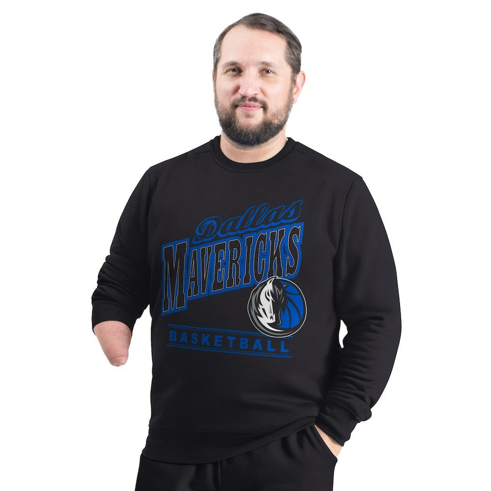 Dallas Mavericks G-III Sports by Carl Banks Adaptive Headliner Fleece Crewneck Sweatshirt Black
