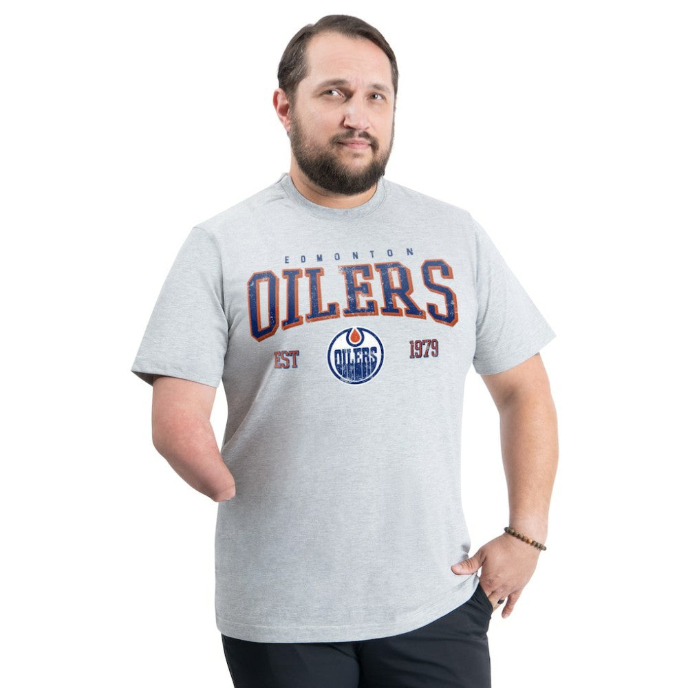 Edmonton Oilers G-III Sports by Carl Banks Adaptive Classic Team Graphic T-Shirt - Gray | NHL on sale