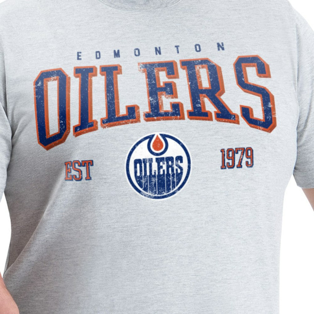 Edmonton Oilers G-III Sports by Carl Banks Adaptive Classic Team Graphic T-Shirt - Gray | NHL on sale