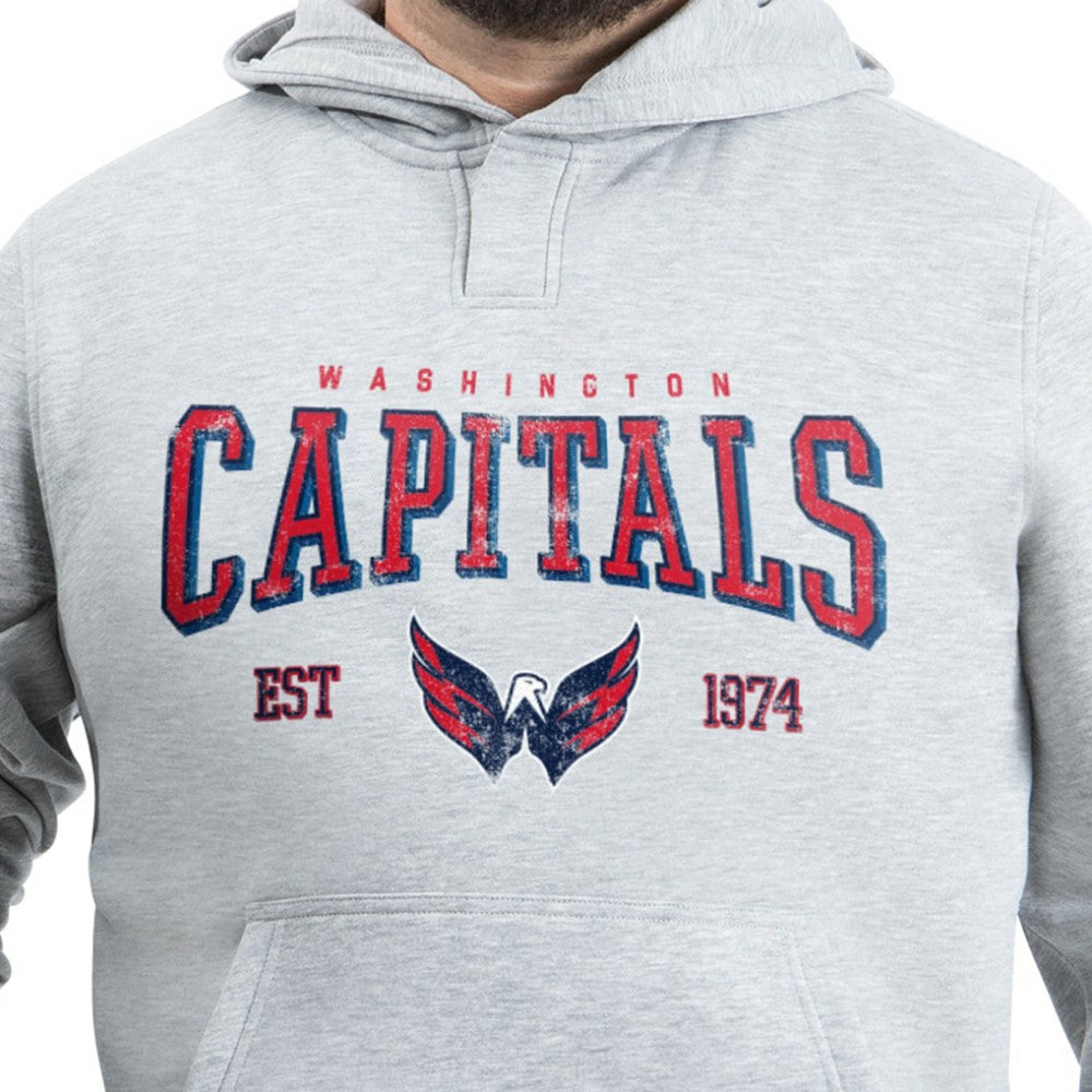 Washington Capitals G-III Sports by Carl Banks Adaptive Classic Team Spirit Fleece Hoodie - Gray | NHL Lifestyle