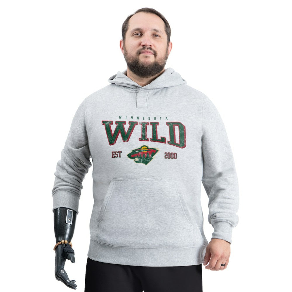 Minnesota Wild G-III Sports by Carl Banks Adaptive Classic Team Spirit Fleece Hoodie - Gray | NHL Clearance