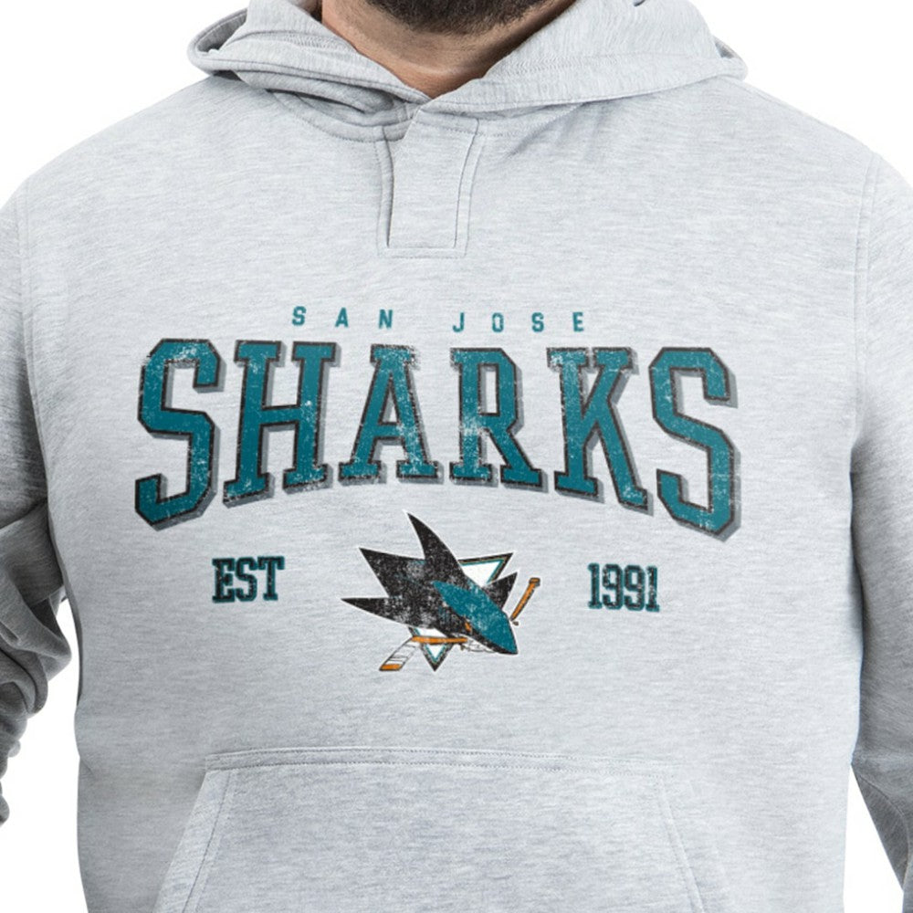 San Jose Sharks G-III Sports by Carl Banks Adaptive Classic Team Spirit Fleece Hoodie - Gray | NHL Lifestyle