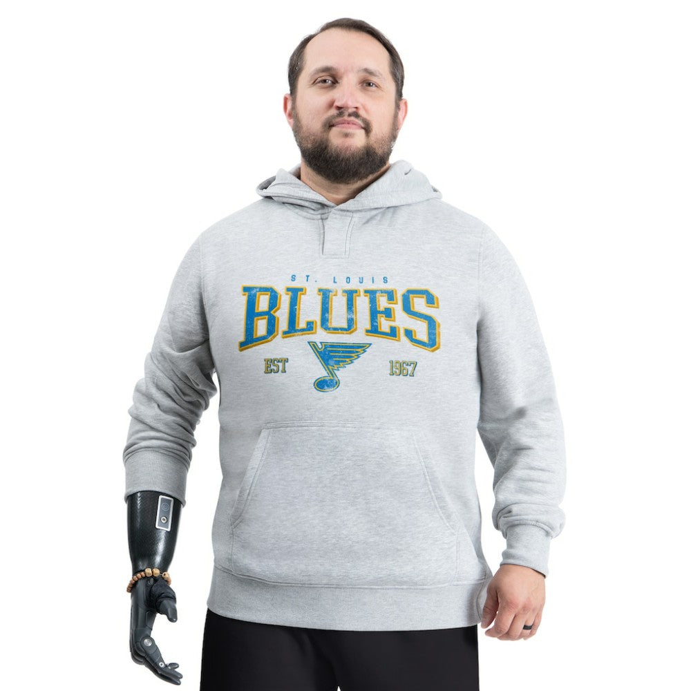 St. Louis Blues G-III Sports by Carl Banks Adaptive Classic Team Spirit Fleece Hoodie - Gray | NHL Clearance