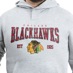 Chicago Blackhawks G-III Sports by Carl Banks Adaptive Classic Team Spirit Fleece Hoodie - Gray | NHL Lifestyle