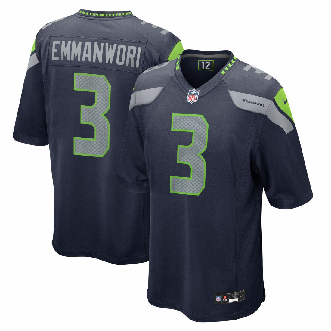 Nick Emmanwori Seattle Seahawks Team Game Jersey - College Navy - Nike