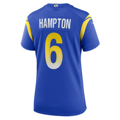 Nick Hampton Los Angeles Rams Women's Team Game Jersey - Royal - Nike