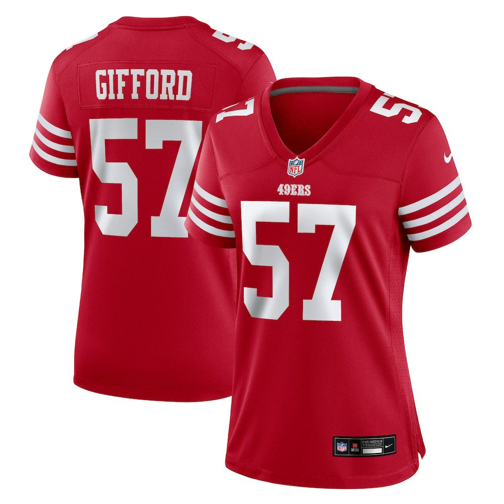 Luke Gifford San Francisco 49ers Women's Team Game Jersey - Scarlet - Nike