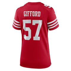 Luke Gifford San Francisco 49ers Women's Team Game Jersey - Scarlet - Nike