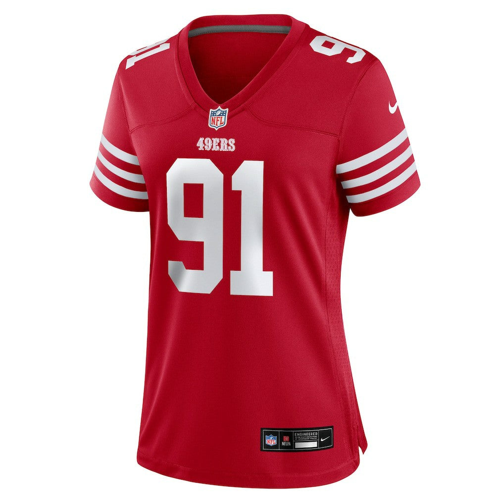 Sam Okuayinonu San Francisco 49ers Women's Team Game Jersey - Scarlet - Nike