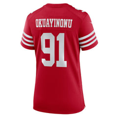 Sam Okuayinonu San Francisco 49ers Women's Team Game Jersey - Scarlet - Nike