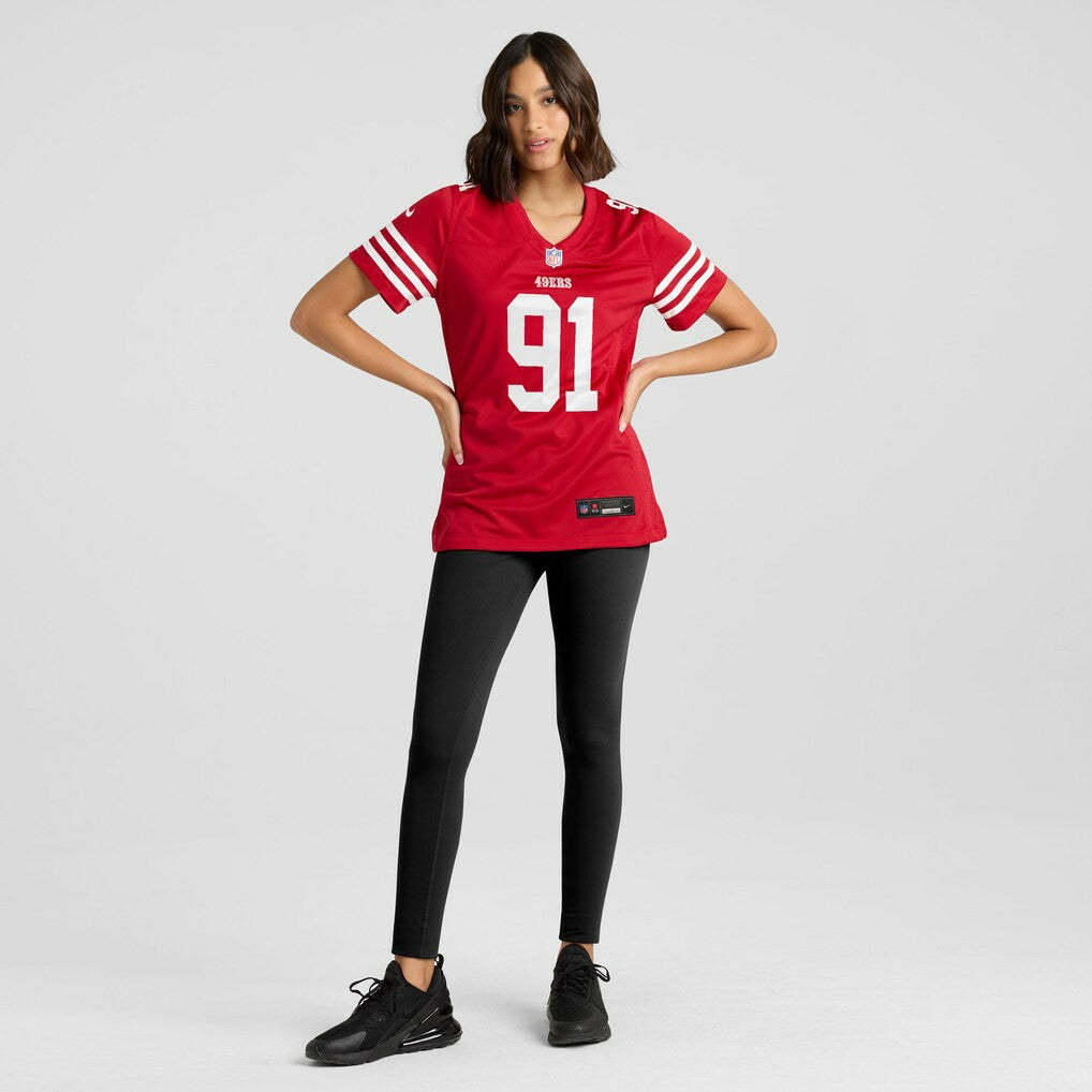 Sam Okuayinonu San Francisco 49ers Women's Team Game Jersey - Scarlet - Nike
