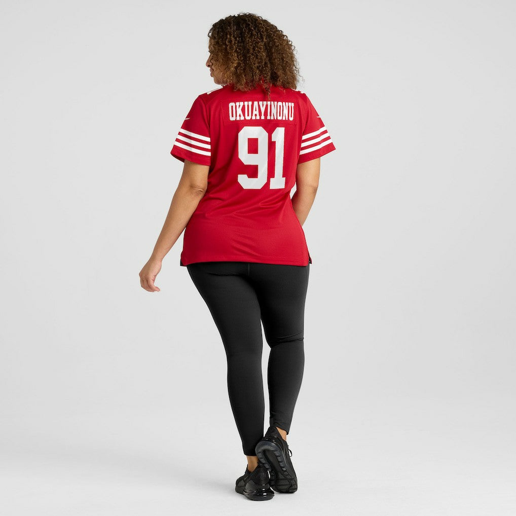 Sam Okuayinonu San Francisco 49ers Women's Team Game Jersey - Scarlet - Nike