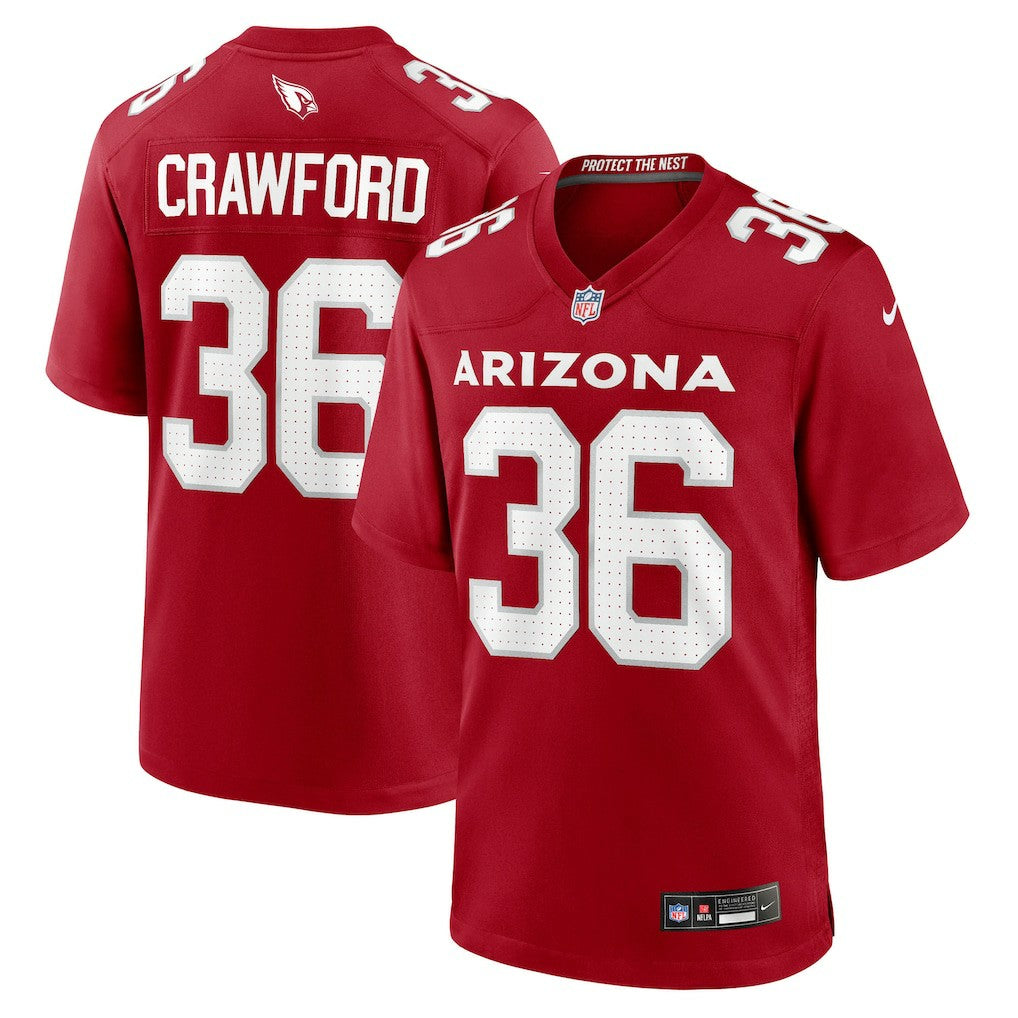 Kitan Crawford Arizona Cardinals Team Game Jersey - Cardinal - Nike