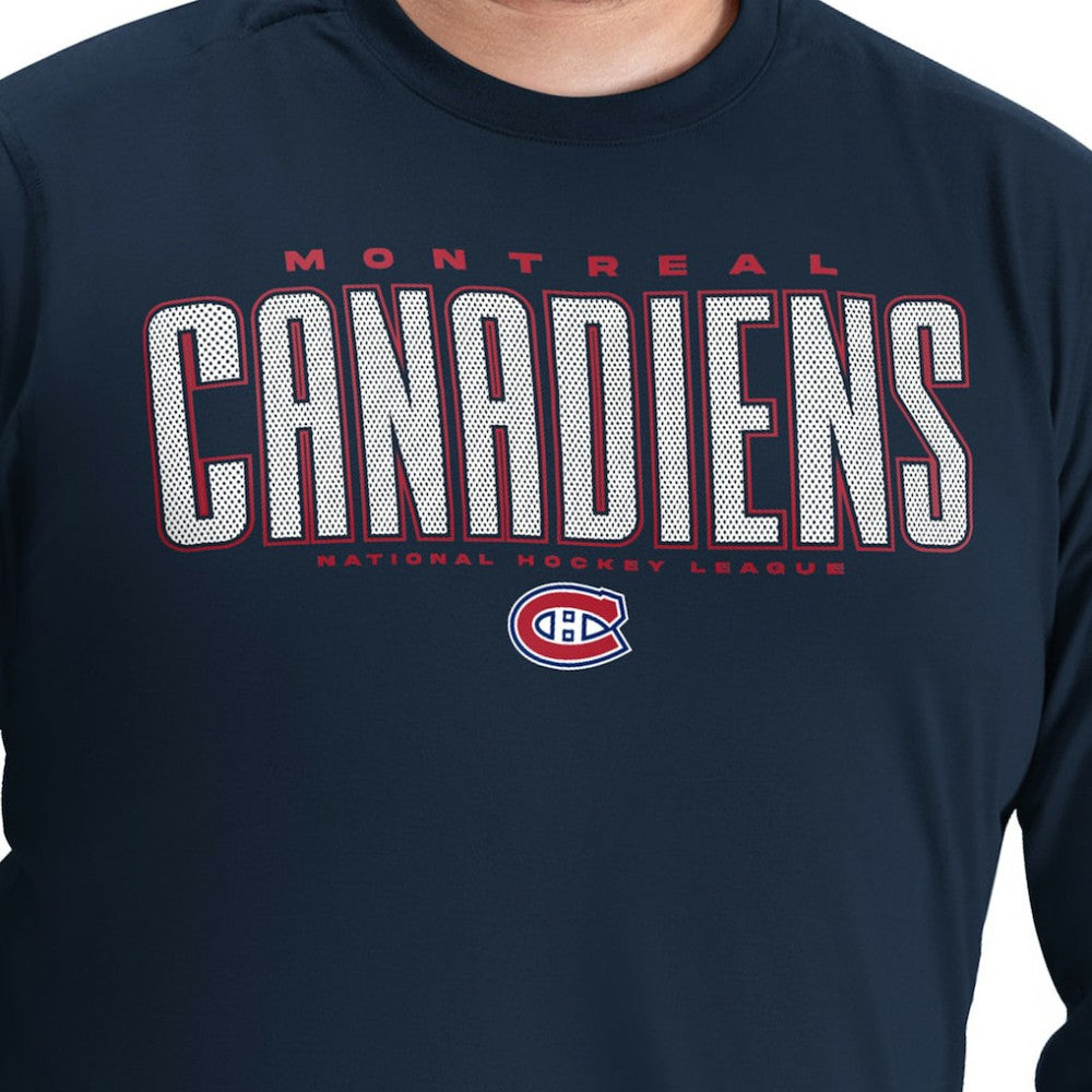 Montreal Canadiens G-III Sports by Carl Banks Adaptive Mesh Effect Long Sleeve T-Shirt - Navy | NHL sale