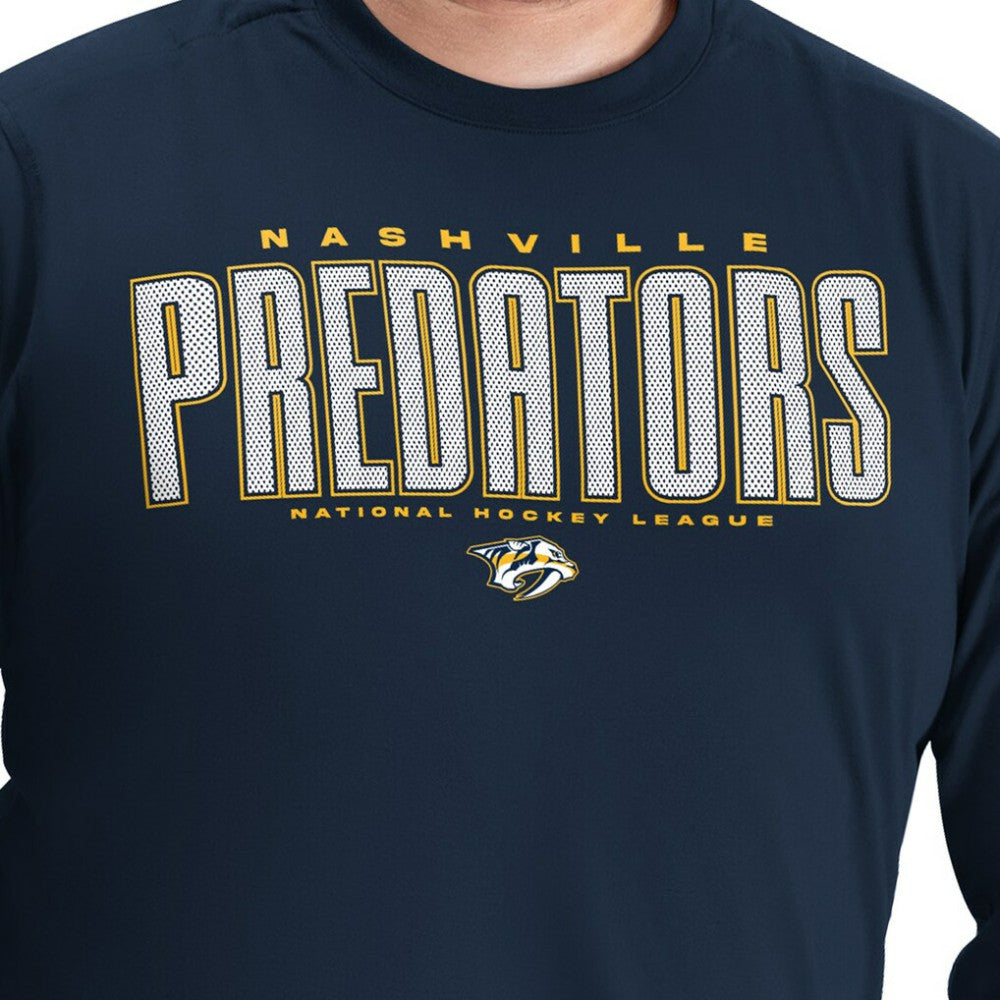 Nashville Predators G-III Sports by Carl Banks Adaptive Mesh Effect Long Sleeve T-Shirt - Navy | NHL sale