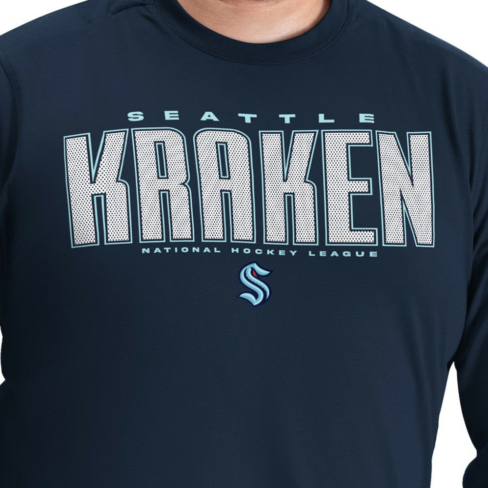 Seattle Kraken G-III Sports by Carl Banks Adaptive Mesh Effect Long Sleeve T-Shirt - Deep Sea Blue | NHL Lifestyle