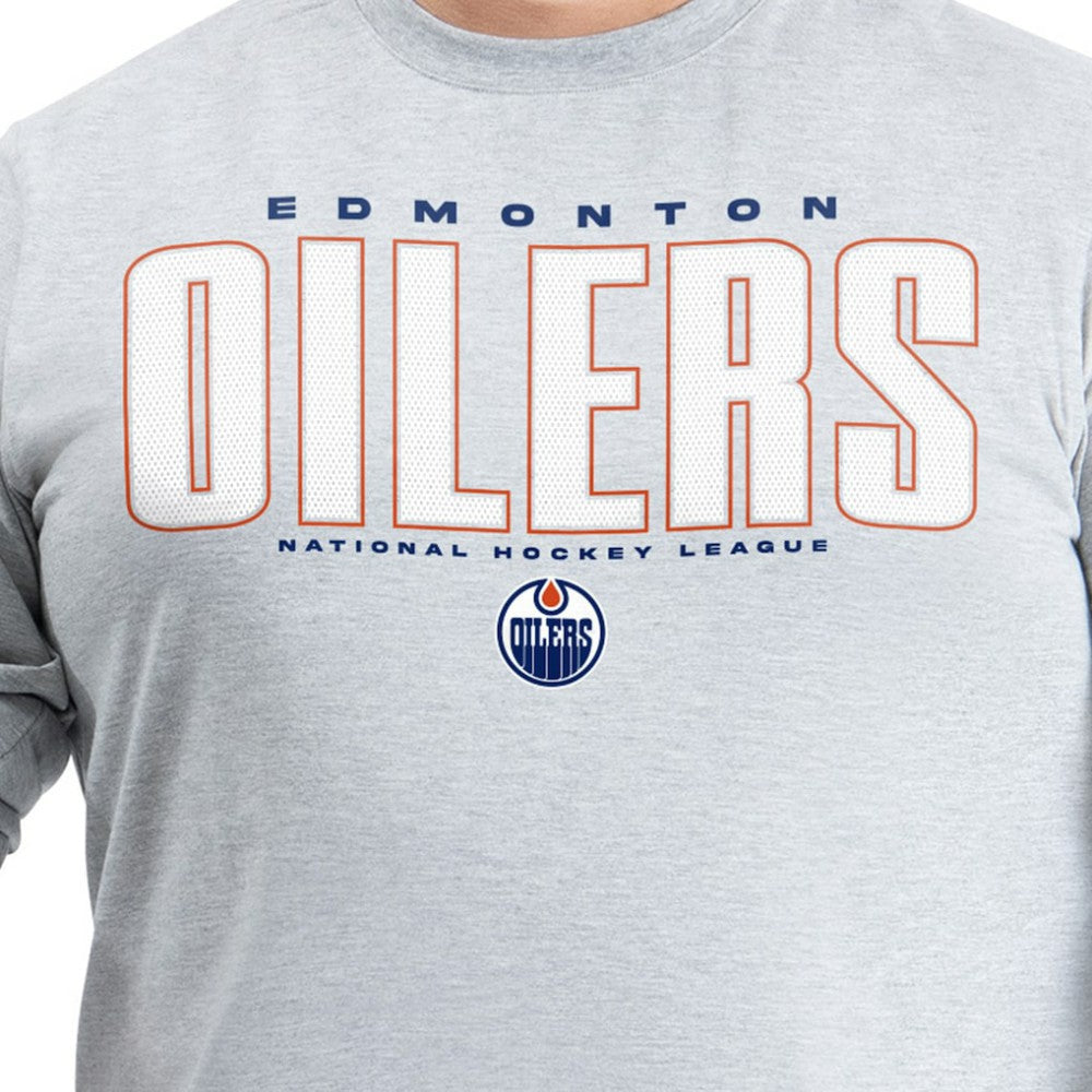 Edmonton Oilers G-III Sports by Carl Banks Adaptive Mesh Effect Long Sleeve T-Shirt - Gray | NHL Clearance