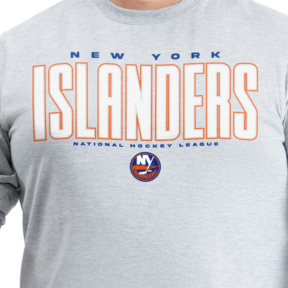 New York Islanders G-III Sports by Carl Banks Adaptive Mesh Effect Long Sleeve T-Shirt - Gray | NHL sale