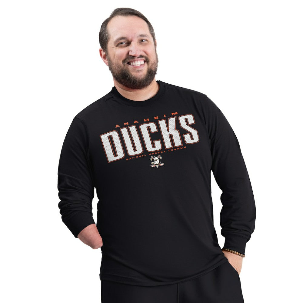 Anaheim Ducks G-III Sports by Carl Banks Adaptive Mesh Effect Long Sleeve T-Shirt - Black | NHL Lifestyle