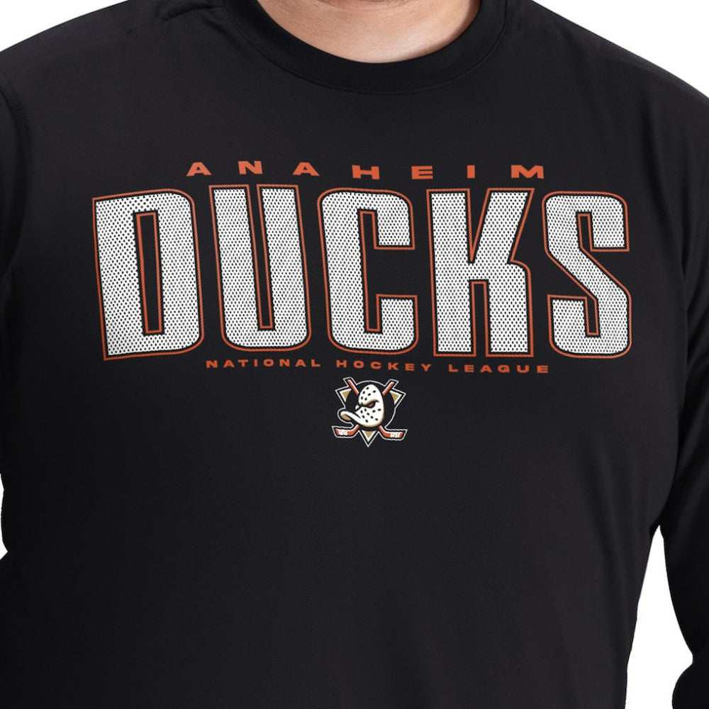 Anaheim Ducks G-III Sports by Carl Banks Adaptive Mesh Effect Long Sleeve T-Shirt - Black | NHL Lifestyle