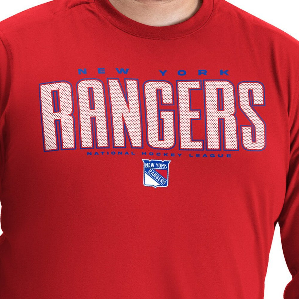 New York Rangers G-III Sports by Carl Banks Adaptive Mesh Effect Long Sleeve T-Shirt - Red | NHL Lifestyle