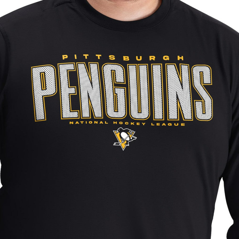 Pittsburgh Penguins G-III Sports by Carl Banks Adaptive Mesh Effect Long Sleeve T-Shirt - Black | NHL near me