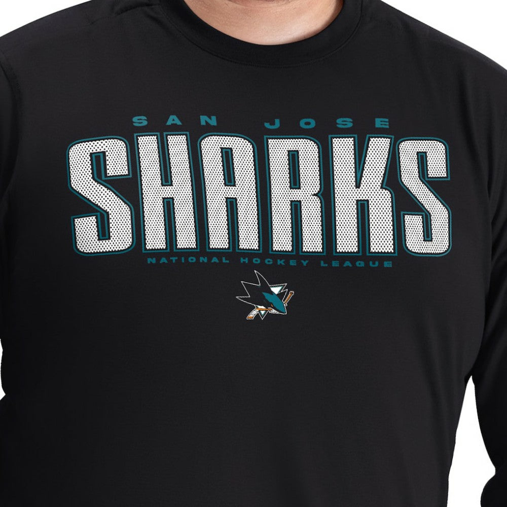 San Jose Sharks G-III Sports by Carl Banks Adaptive Mesh Effect Long Sleeve T-Shirt - Black | NHL on sale