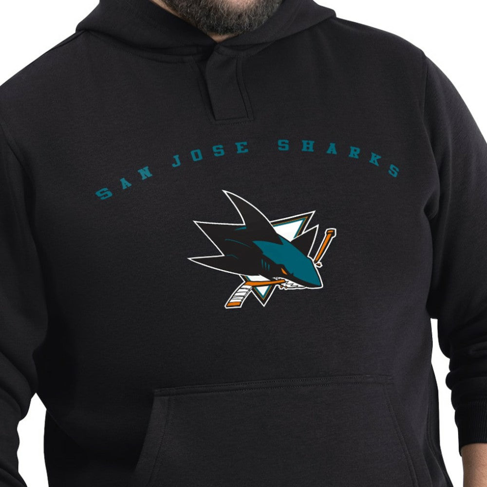 San Jose Sharks G-III Sports by Carl Banks Adaptive Classic Team Arc Fleece Hoodie - Black | NHL Clearance