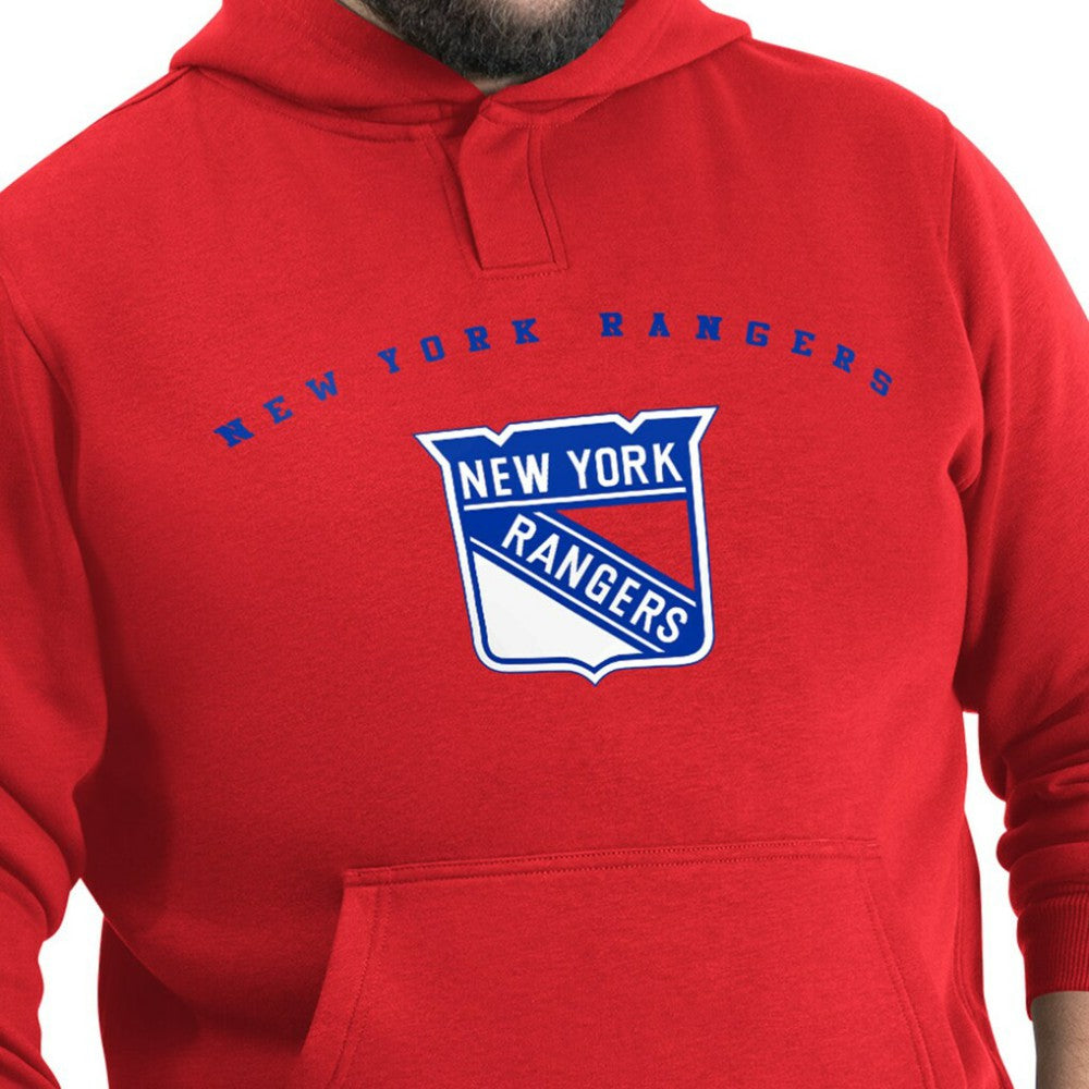 New York Rangers G-III Sports by Carl Banks Adaptive Classic Team Arc Fleece Hoodie - Red | NHL Lifestyle