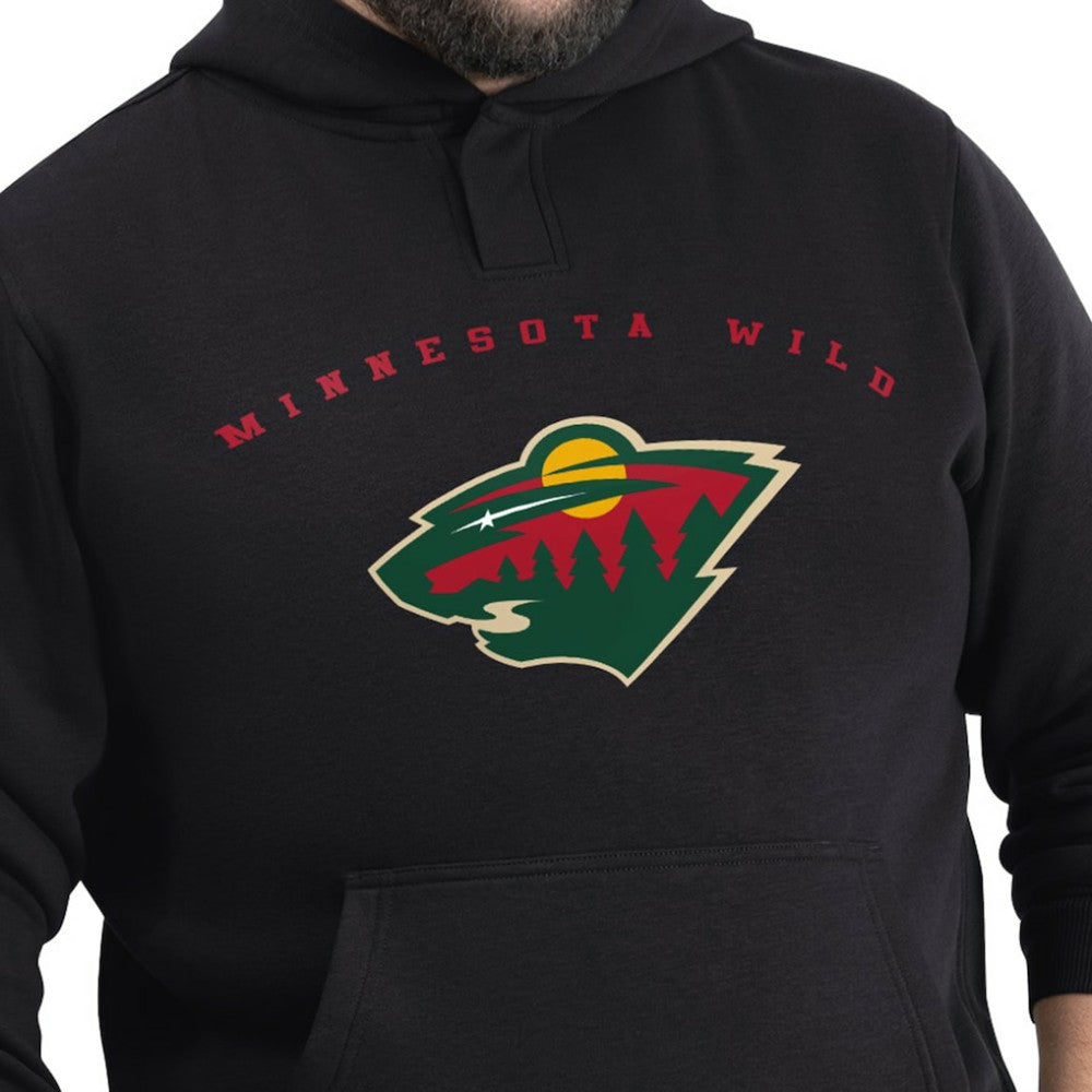 Minnesota Wild G-III Sports by Carl Banks Adaptive Classic Team Arc Fleece Hoodie - Black | NHL Lifestyle