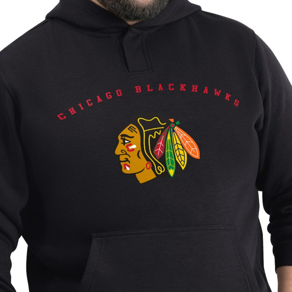 Chicago Blackhawks G-III Sports by Carl Banks Adaptive Classic Team Arc Fleece Hoodie - Black | NHL Clearance