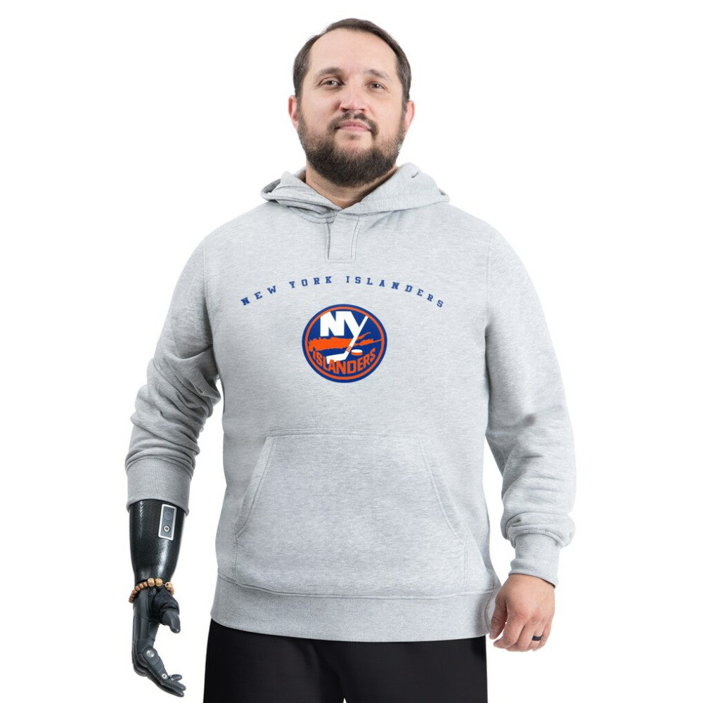 New York Islanders G-III Sports by Carl Banks Adaptive Classic Team Arc Fleece Hoodie - Gray | NHL near me
