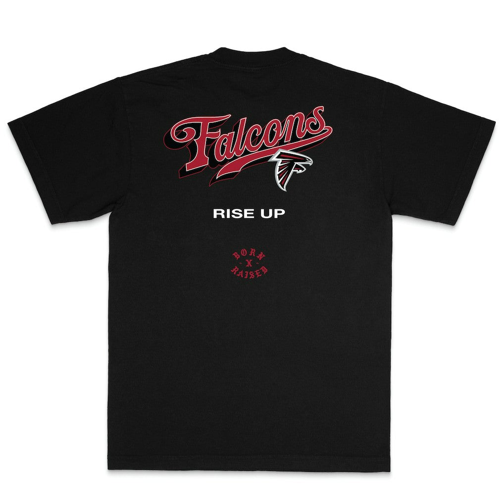 Atlanta Falcons Born x Raised Unisex Pro Script T-Shirt - Black - NFL