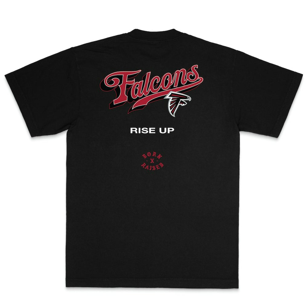 Atlanta Falcons Born x Raised Unisex Pro Script T-Shirt - Black - NFL