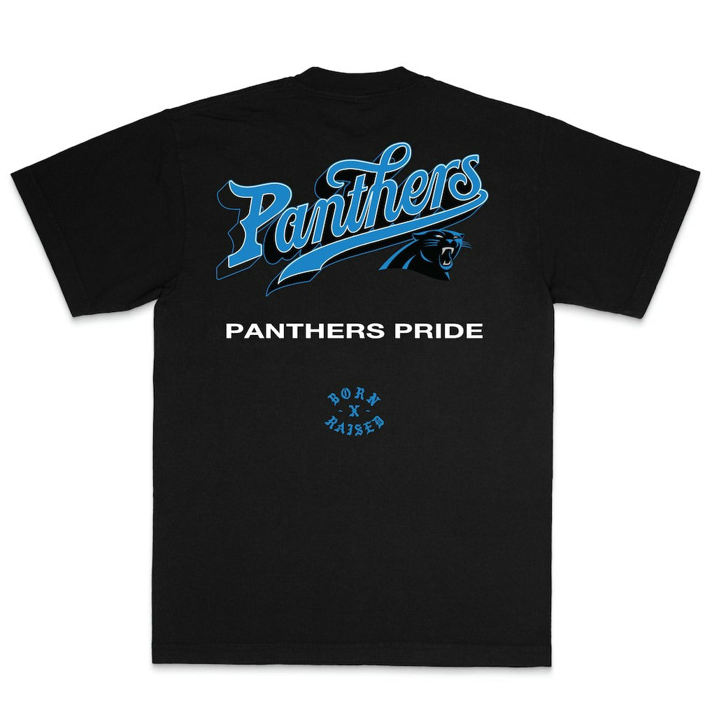 Carolina Panthers Born x Raised Unisex Pro Script T-Shirt - Black - NFL