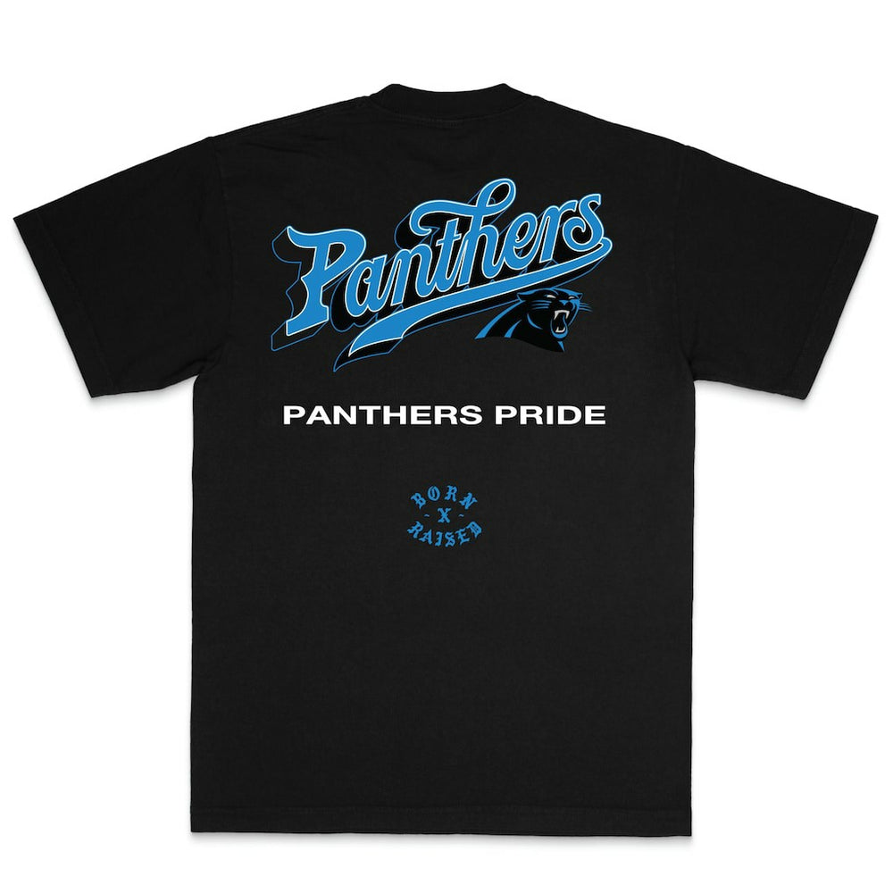 Carolina Panthers Born x Raised Unisex Pro Script T-Shirt - Black - NFL