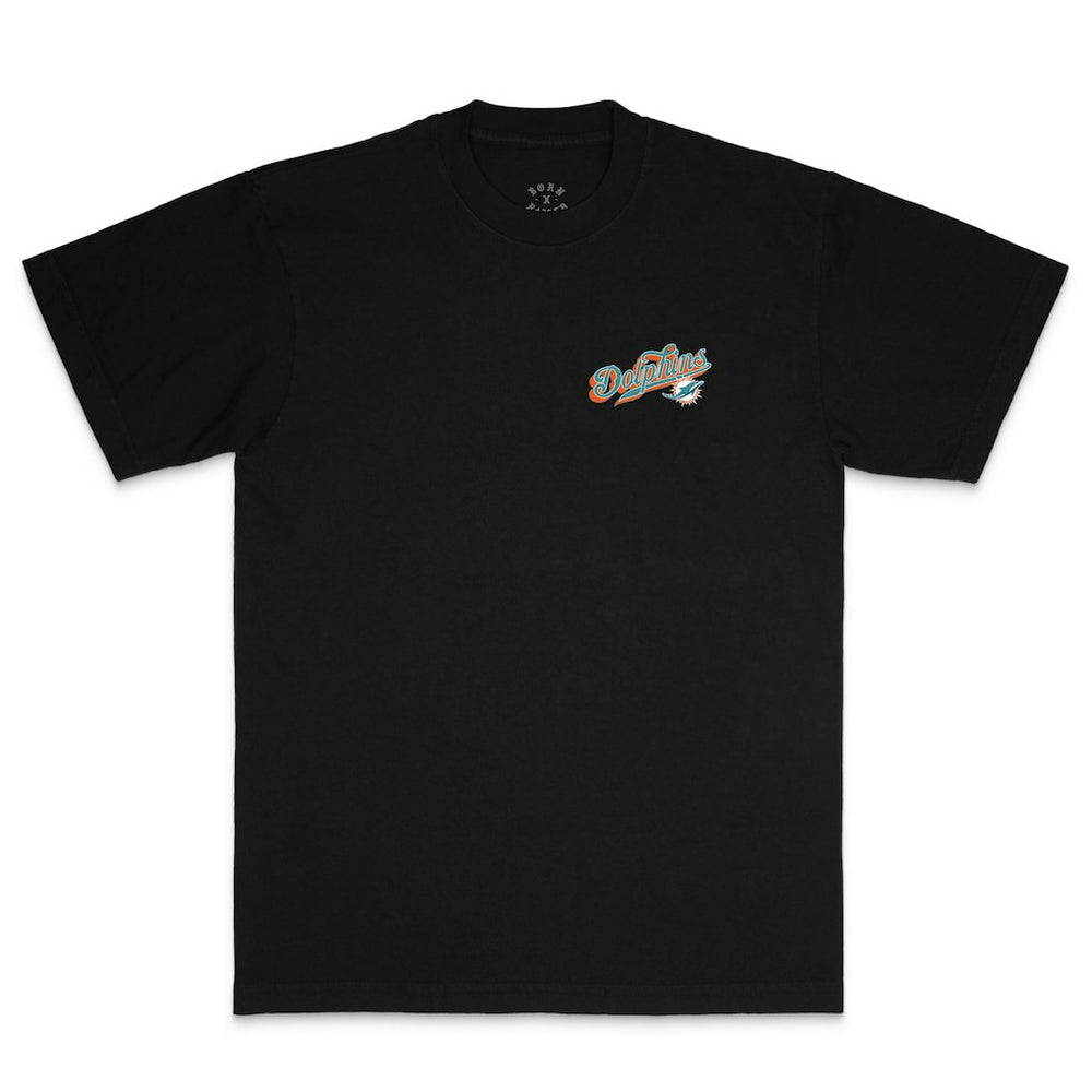 Miami Dolphins Born x Raised Unisex Pro Script T-Shirt - Black - NFL