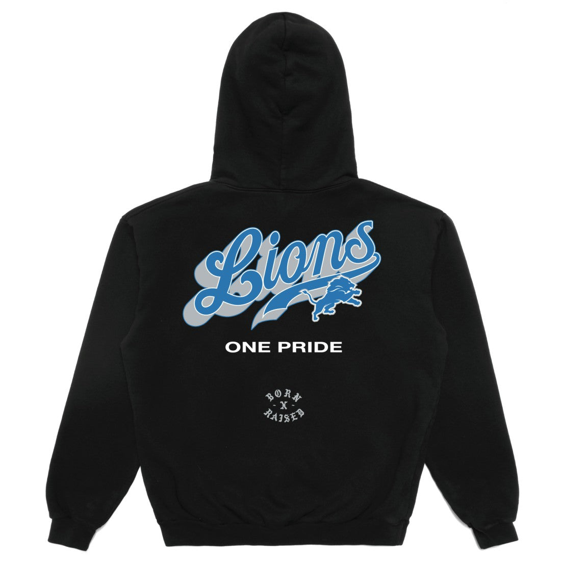 Detroit Lions Born x Raised Unisex Pro Script Hoodie - Black - NFL