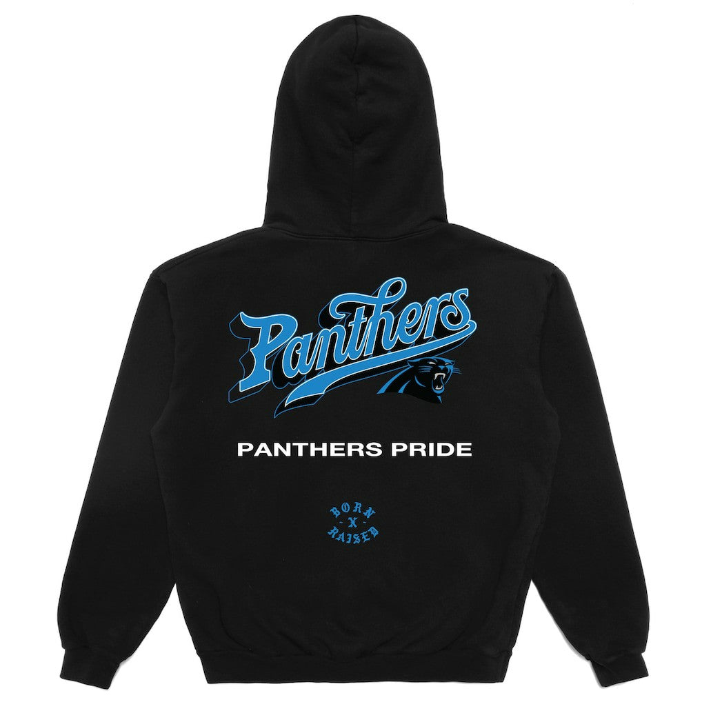 Carolina Panthers Born x Raised Unisex Pro Script Hoodie - Black - NFL